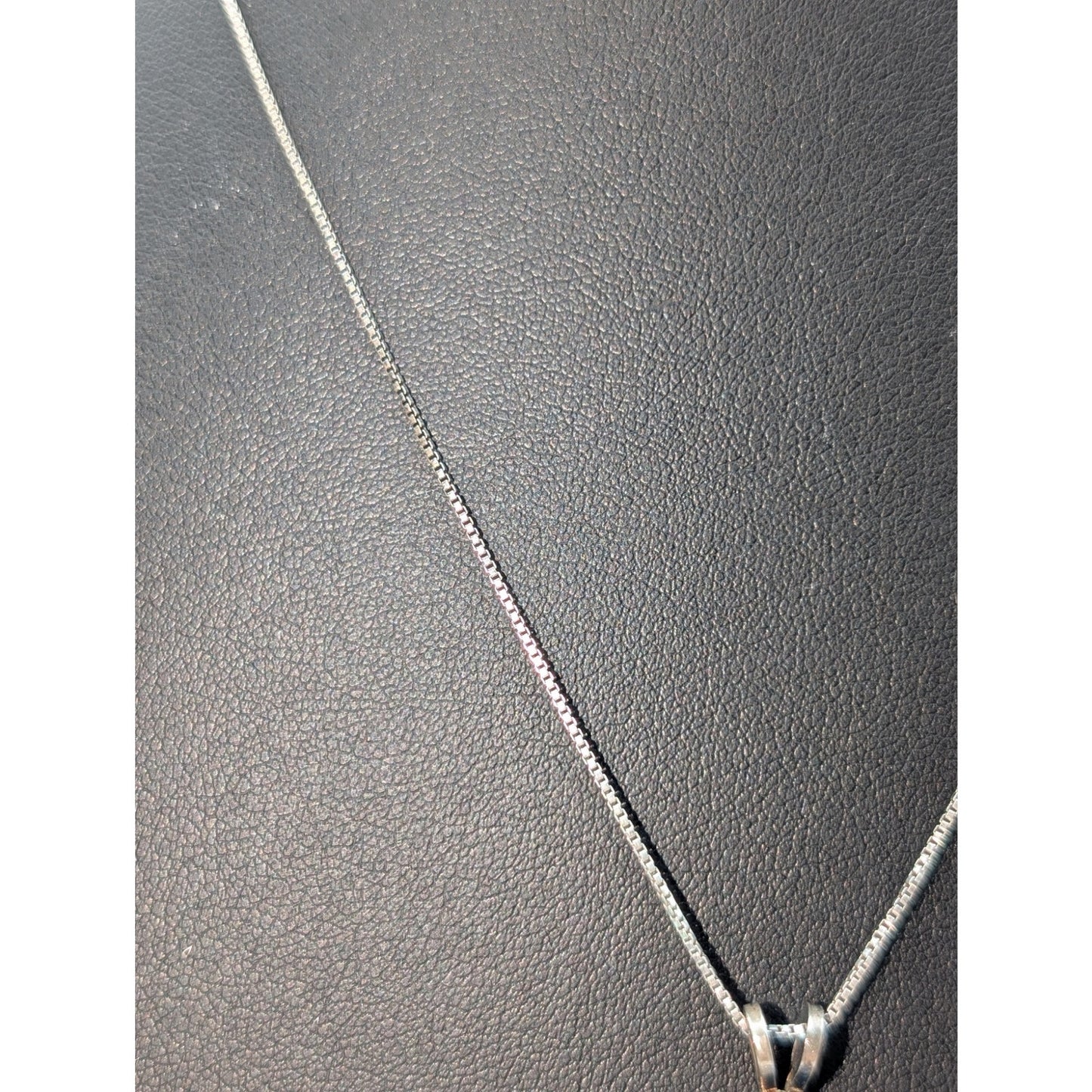 Vtg 925 Sterling Brilliant Blue Crystal Solitaire Pendant Box Chain Necklace