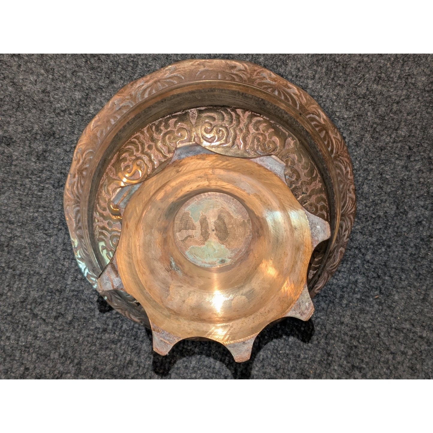 Mid-Century 1960s Pedestal Heavy Brass Decorative Bowl