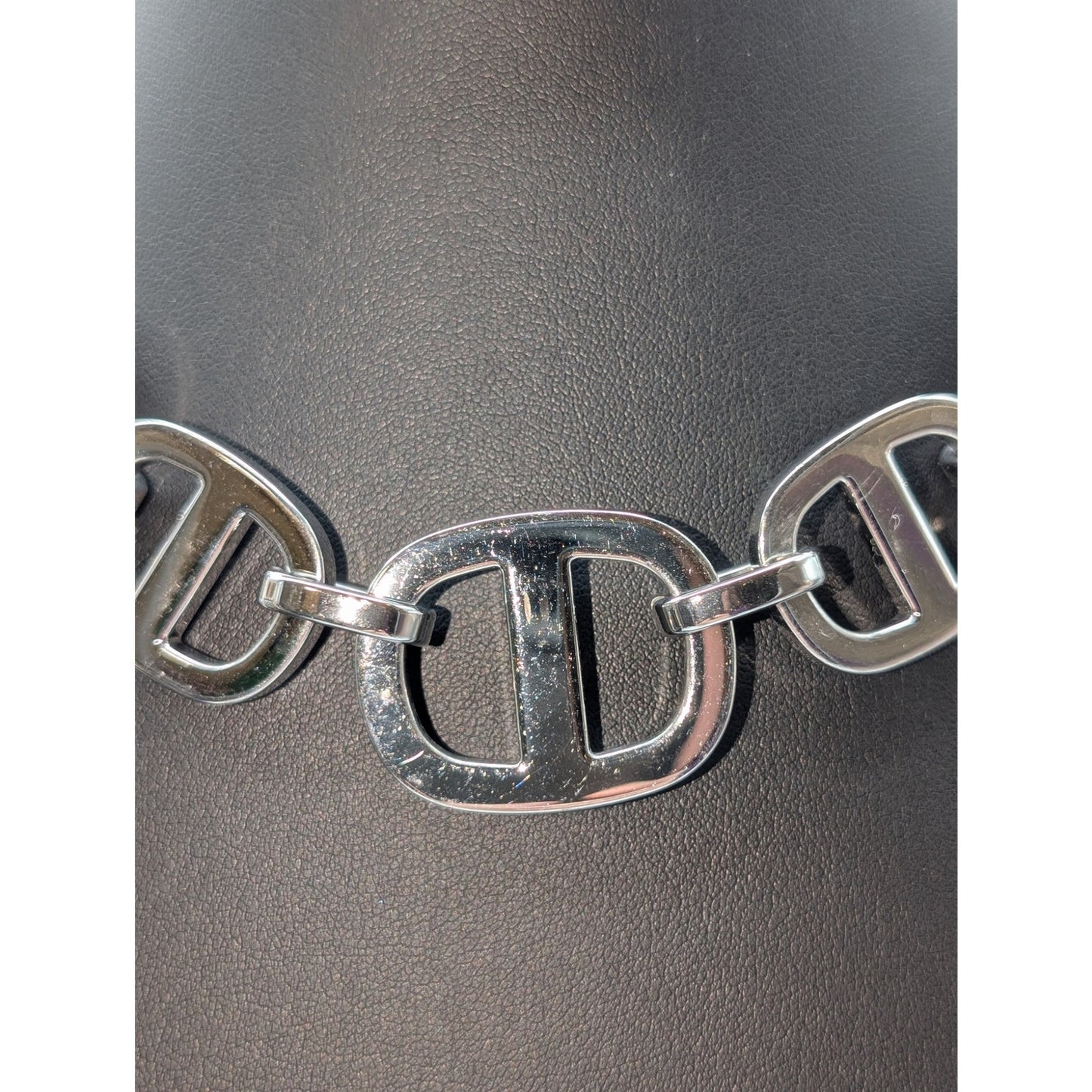 Cult Gaia Reyes Silver Tone Heavy Chain Toggle Clasp 17.5" Necklace