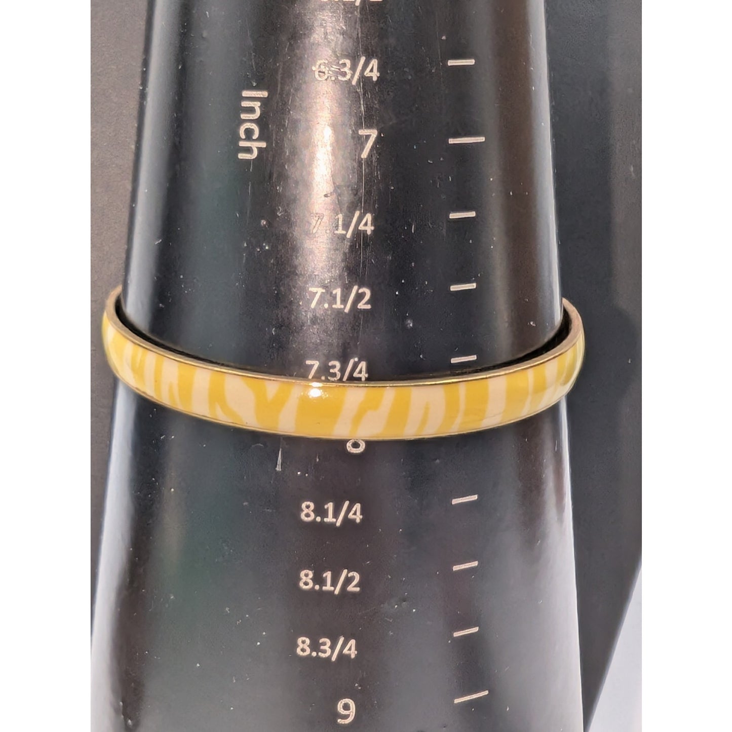 J. Crew Yellow White Enamel Animal Print 1/4" Bangle Bracelet