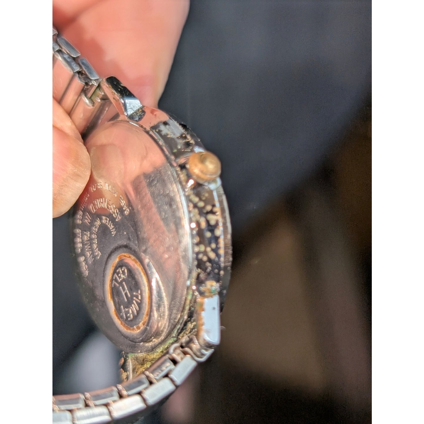 Vtg 1980 Timex Q Stainless Steel H Cell 57119 England  05580 Signed Quartz Watch