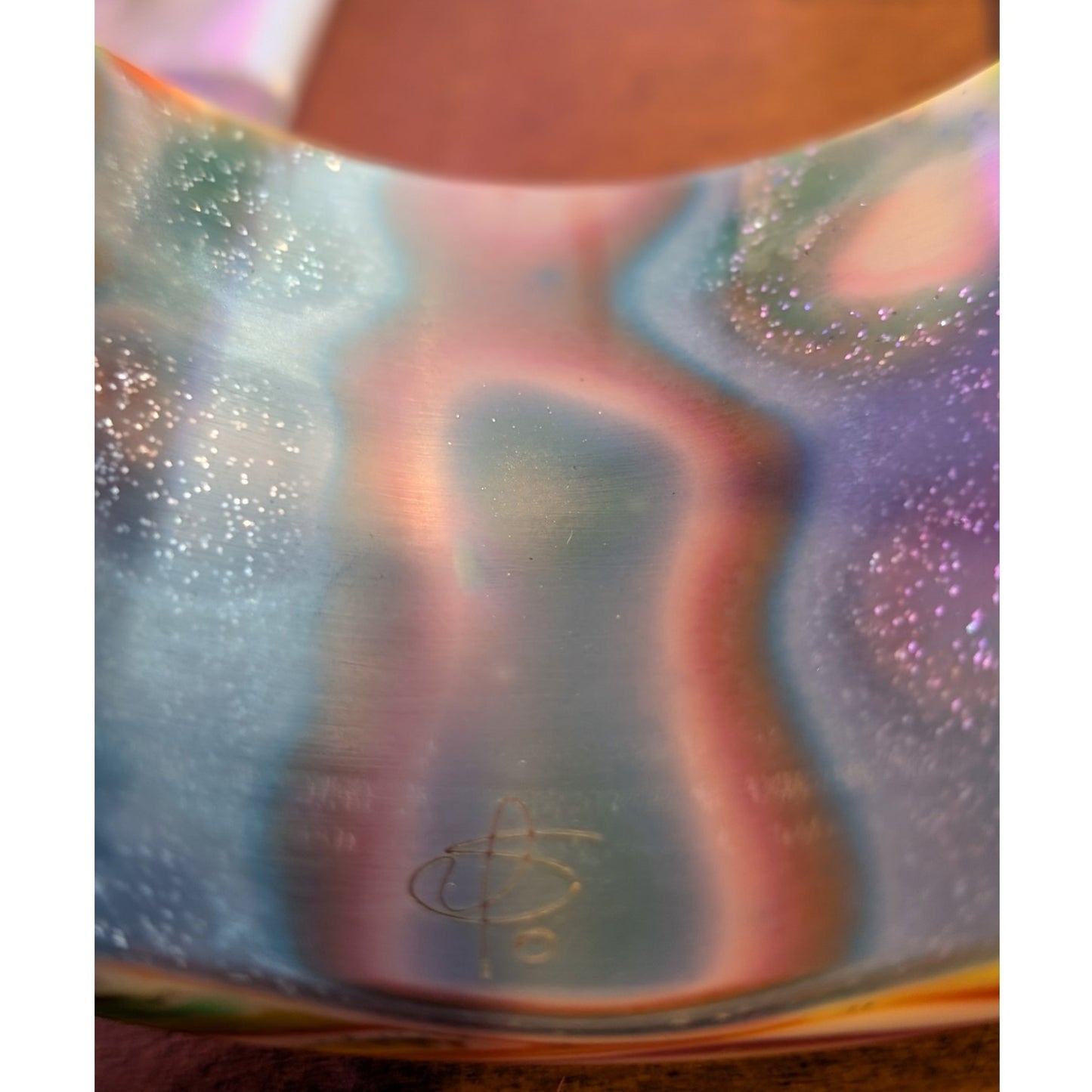 Carlos Sobral, Brazil, RARE! Signed Wide Rainbow Stripe Resin Bangle Bracelet