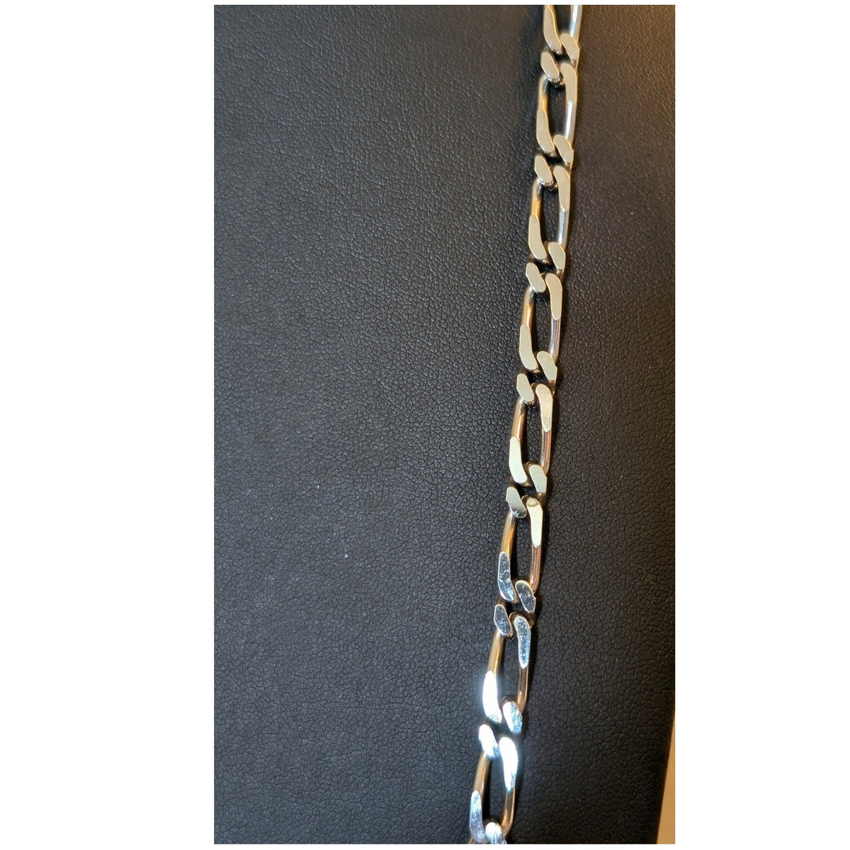 Vintage Monet Sparkling Silver Tone Figaro Chain Link 36" Necklace