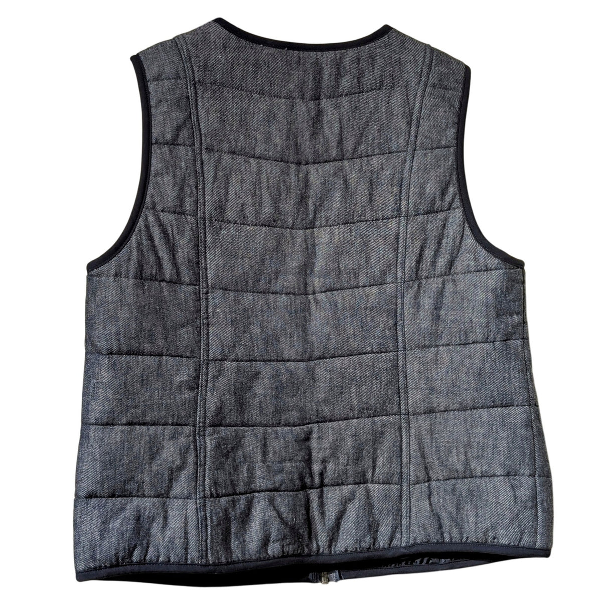 Christopher & Banks Front Zip Puff Denim Look Vest Womens' Size M