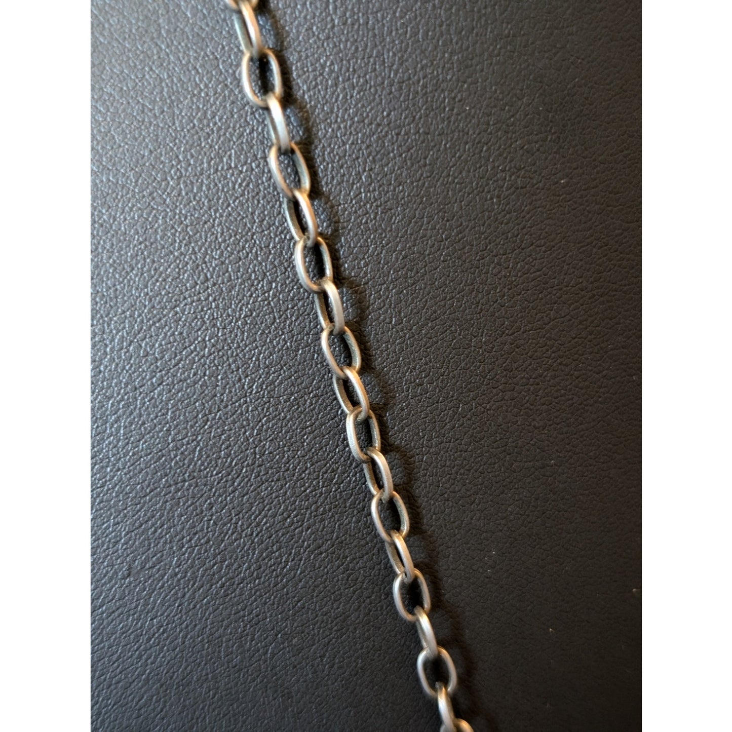 Vintage Bronze Cage Flower Pearl & Crystal Beads Rolo Link Long Boho Necklace