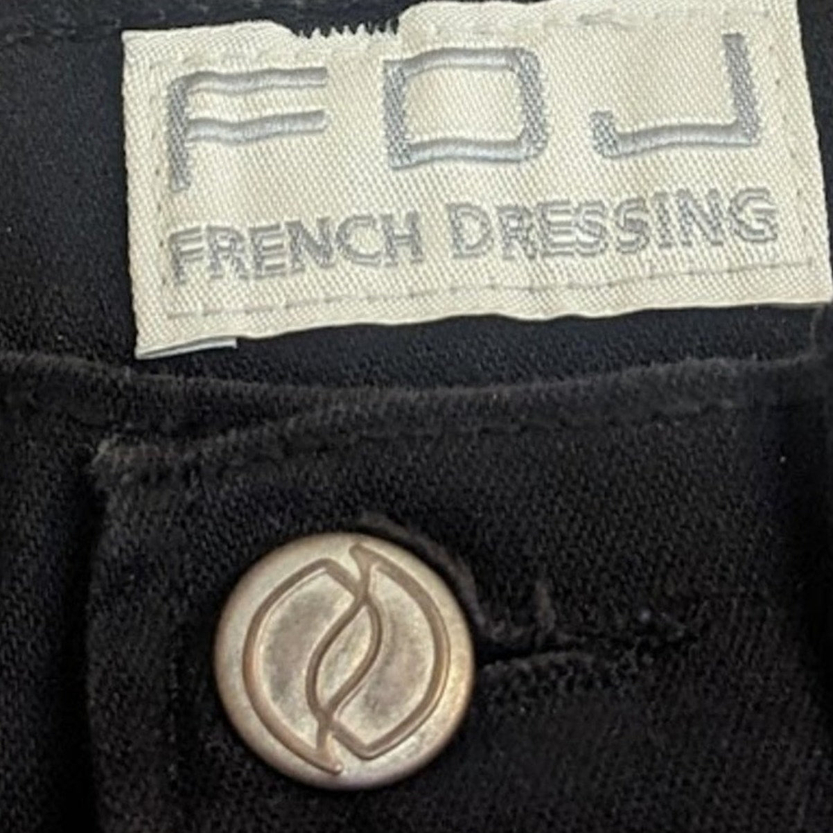 Vintage FOJ Black Crop Jeans with Embellishments on Cuff--Belt Loops Sz. 14