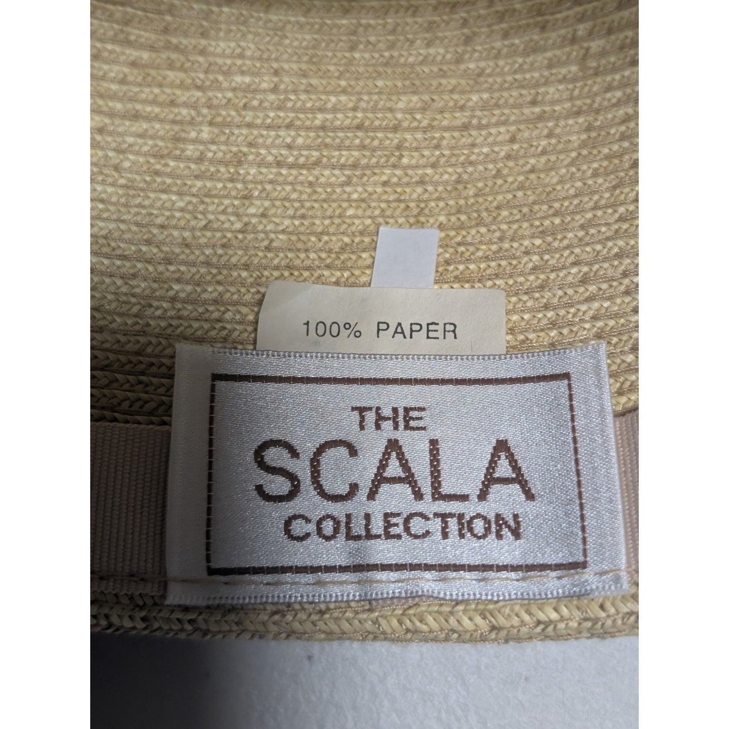 The Scala Collection Tan Paper Sun Hat One Size NWOT