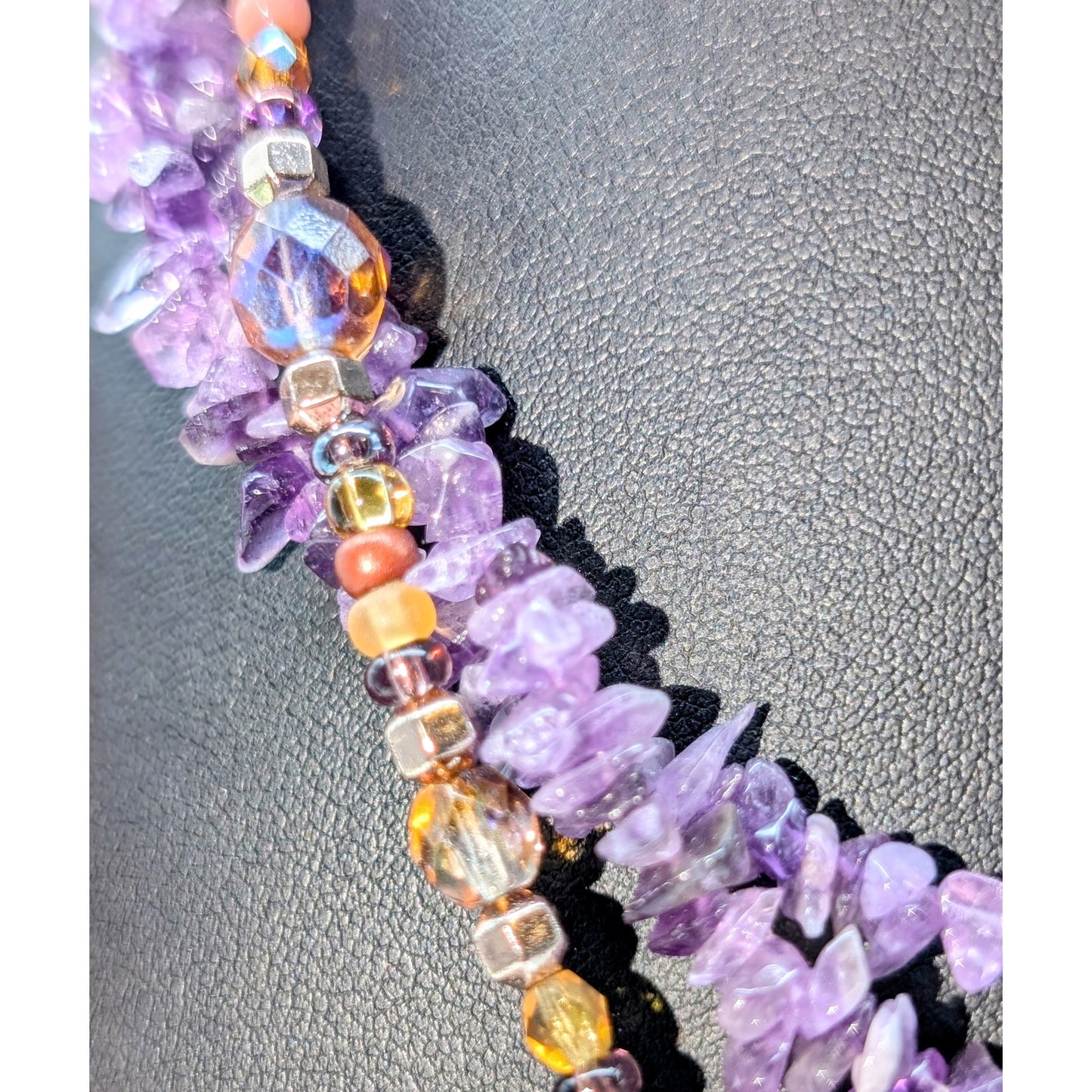 Lot of Four Stone Chip & Crystal Bead Necklaces