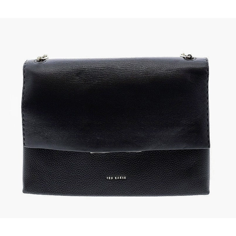 Ted Baker London NWT Large Black Leather Bar Detail Diaana Satchel Handbag