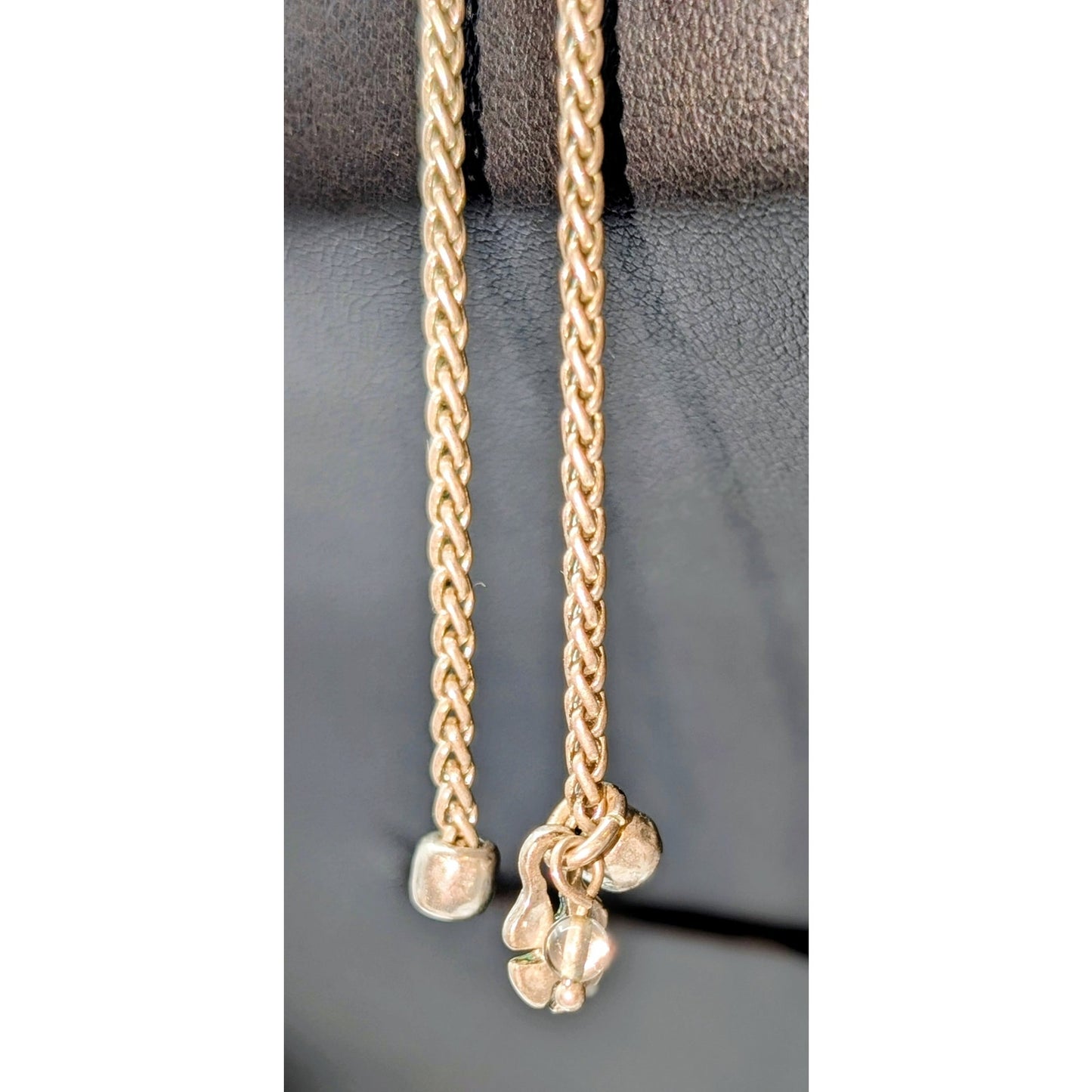 Lucky Brand Two Tone Double Bar Drop Pendant Adjustable Chain Necklace
