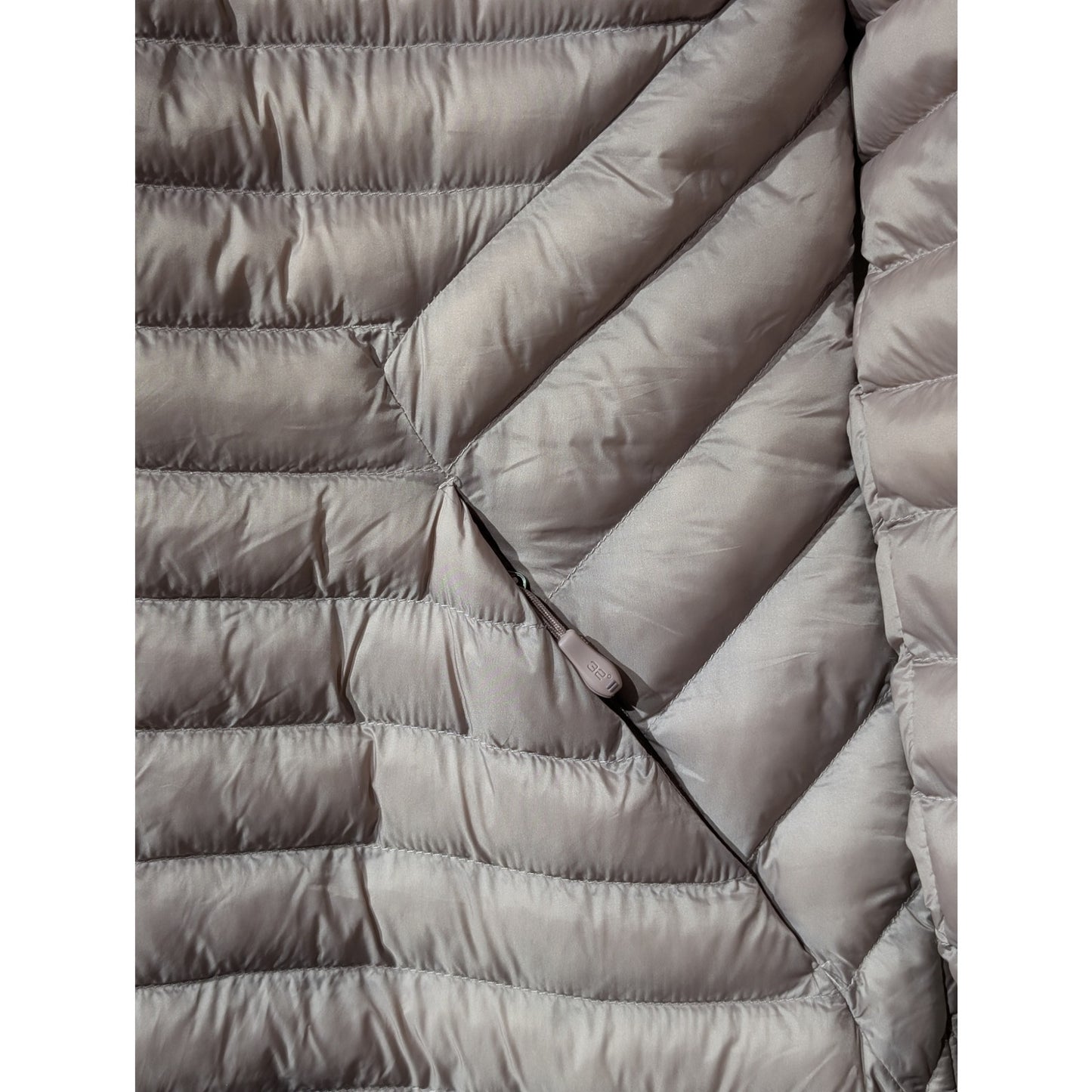 32 Degrees Heat Light Mauve Ultra Light Packable Puffer 3/4 Jacket Womens Sz M