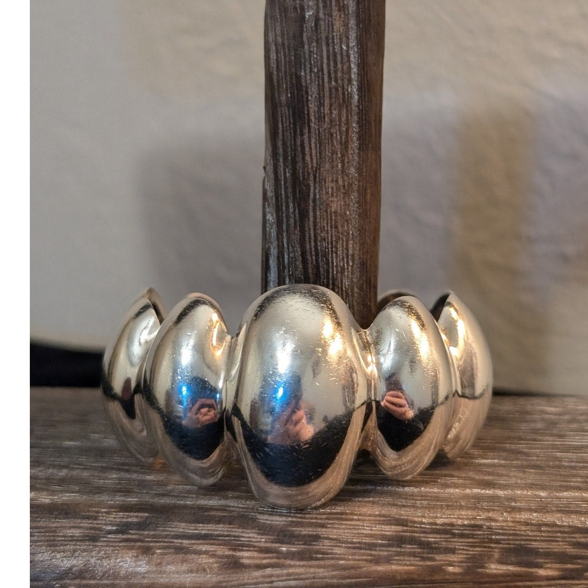 VTG TS-79 Taxco 925 Mexico Modern Sterling Silver Wide Scalloped Cuff Bracelet
