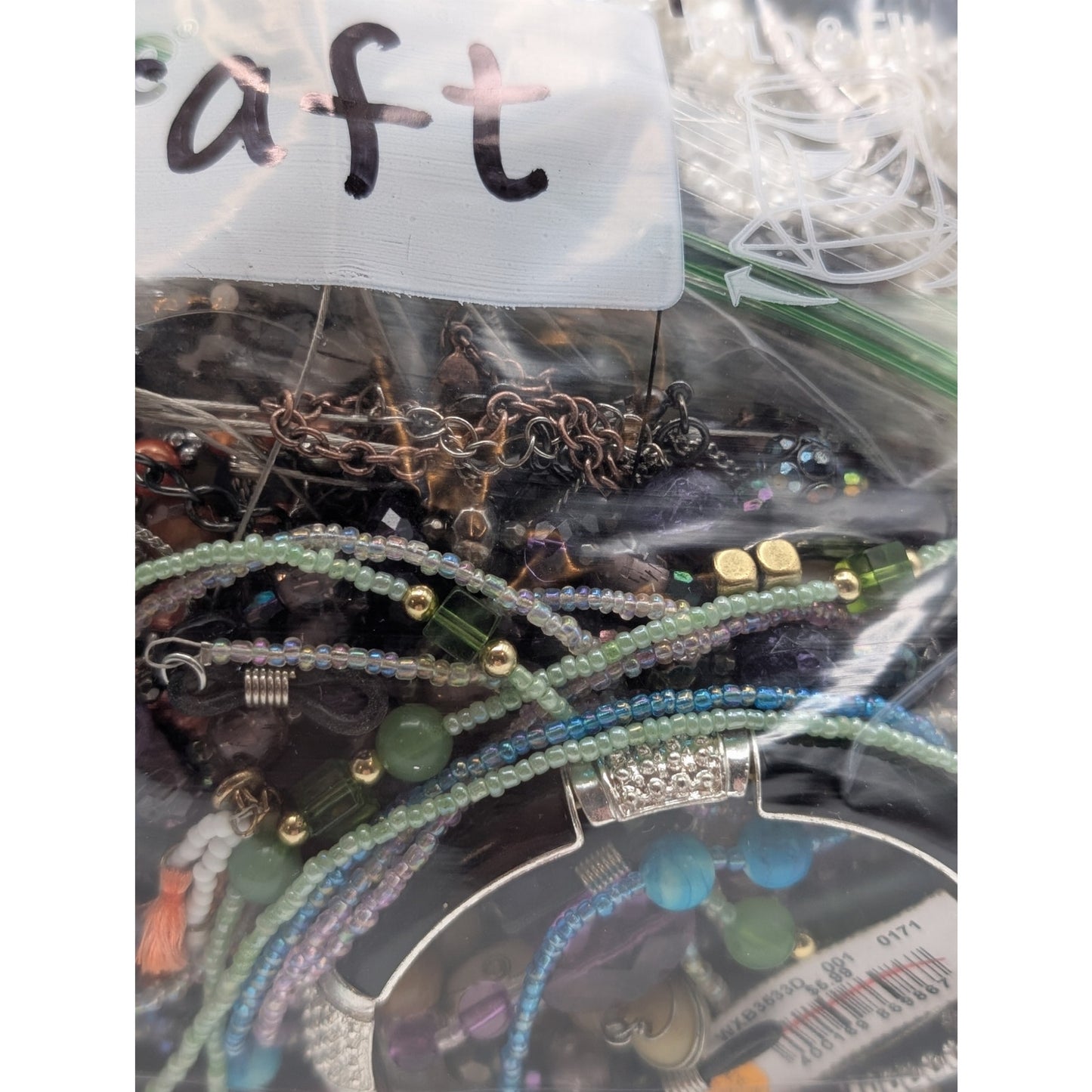 Jewelry Lot Zuri Repurpose Bag Over 4 Pounds Beads & Possible Wearable Pieces