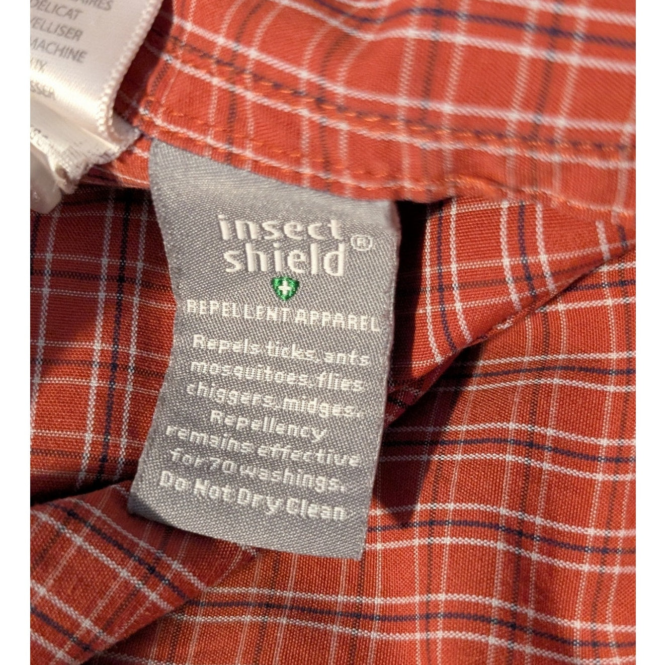 Toad & Co. Insect Shield Repellant Apparel Red Plaid Button Down Shirt Sz XL