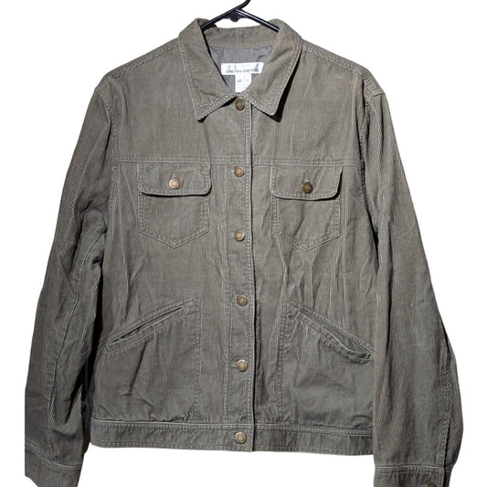 Jones New York Sport Green Corduroy Cotton Jean Style Button Front Jacket Sz XL