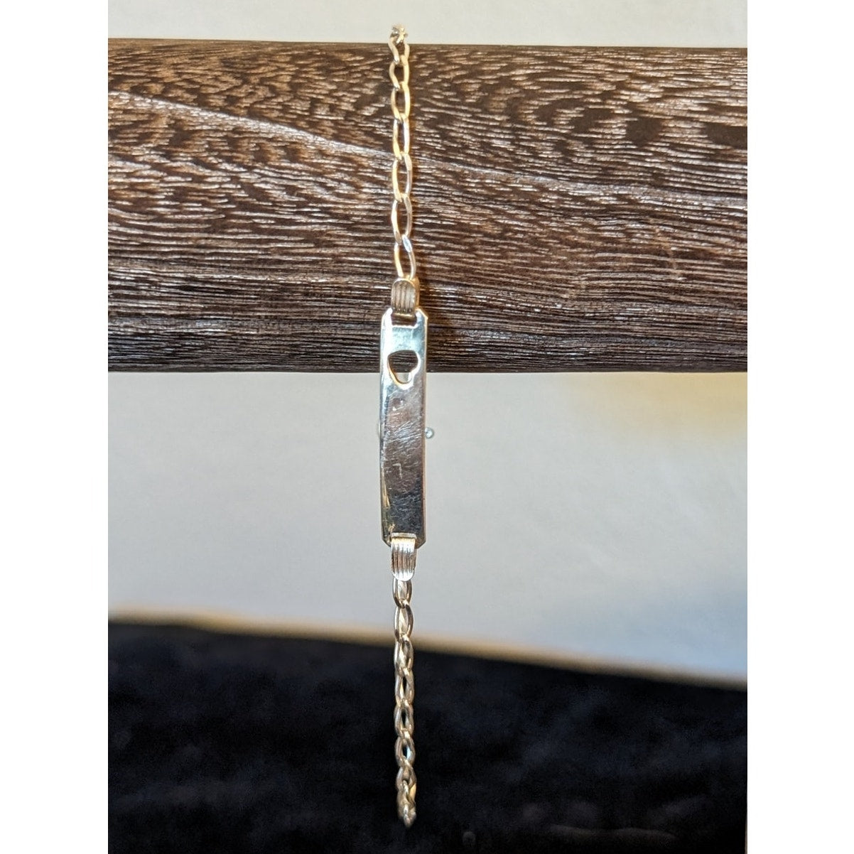 925 Italy Sterling Silver Oval Curb Link ID Heart Cut Out XL Bracelet/Anklet