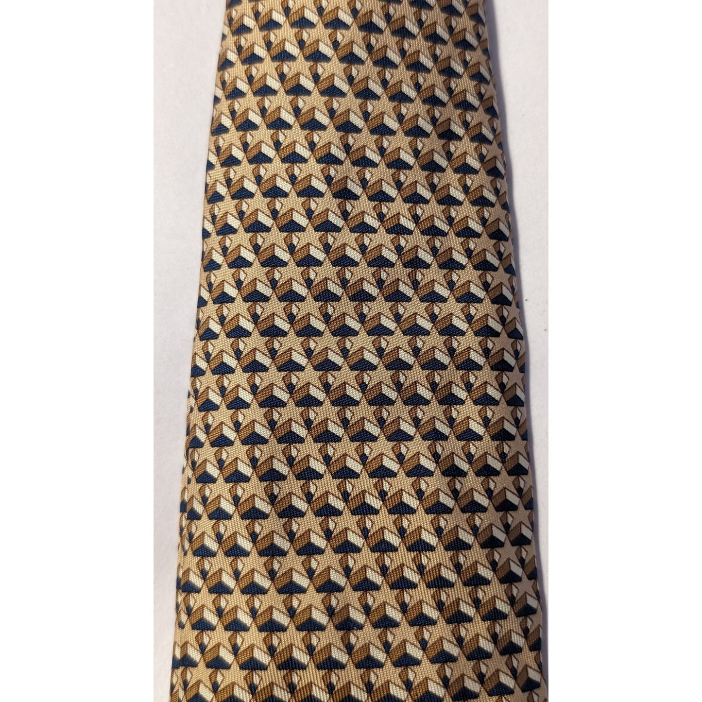 Hermes Paris Vintage 100% Silk Beige Star Print Neck Tie