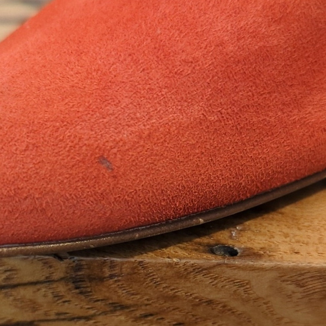 J. Crew Made in Italy Martina Red Suede Wedges Women's Size 9