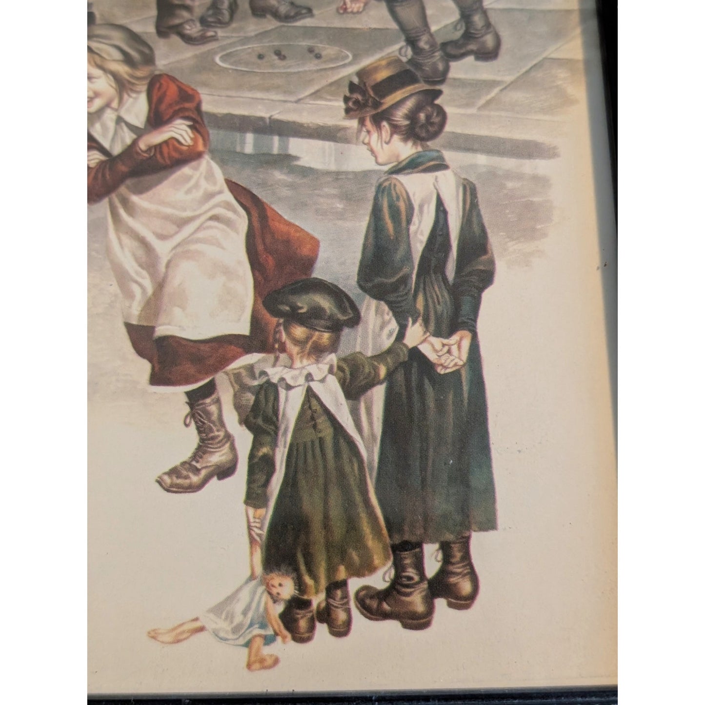 Vtg 1930s Ronald Embleton Nostalgic British Childhood Scenes Framed Wall Art