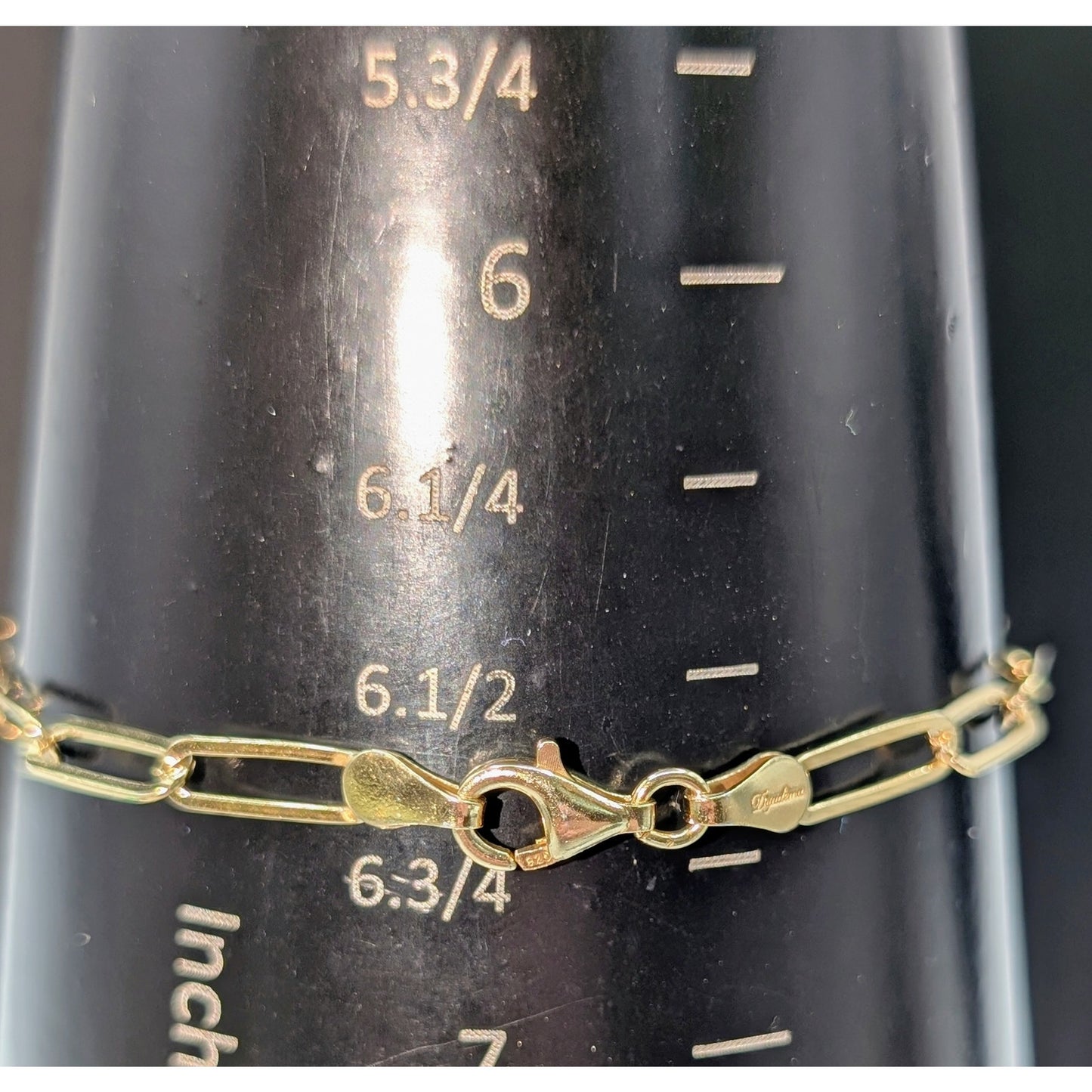 925 Sterling Vermeil Paper Clip Chain Bracelet