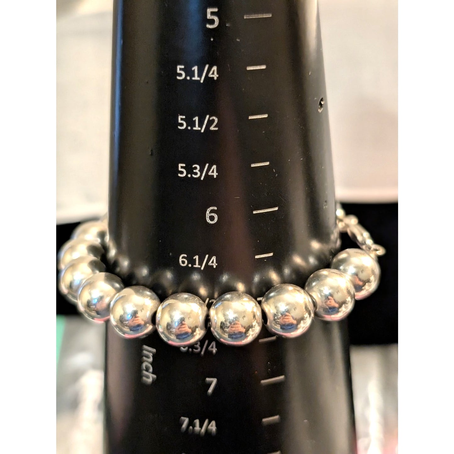 925 Sterling Silver Ball Bead Bracelet W/ Lobster Claw Clasp