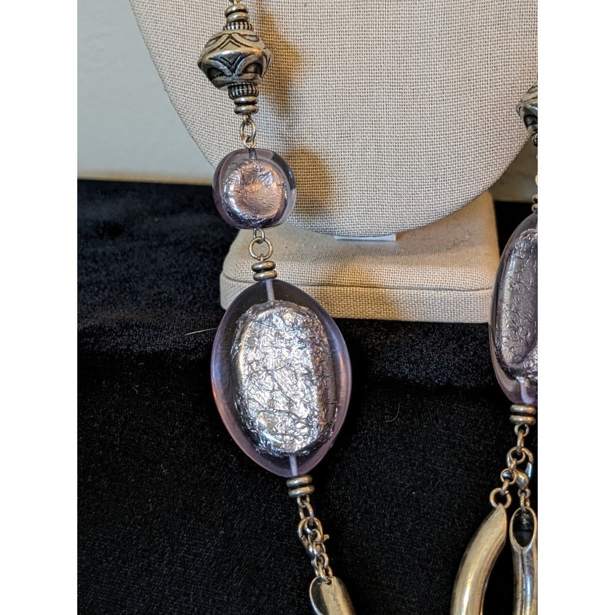 Premier Designs Chunky Skye Lavender Blue Acrylic Necklace