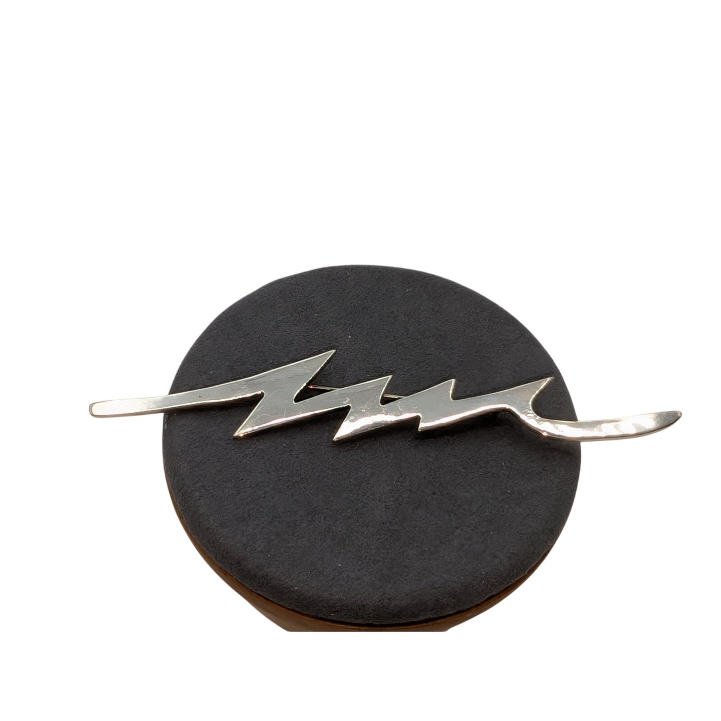 Vintage Estate Taxco Mexico 925 Sterling Silver Lightning Bolt Brooch Pin