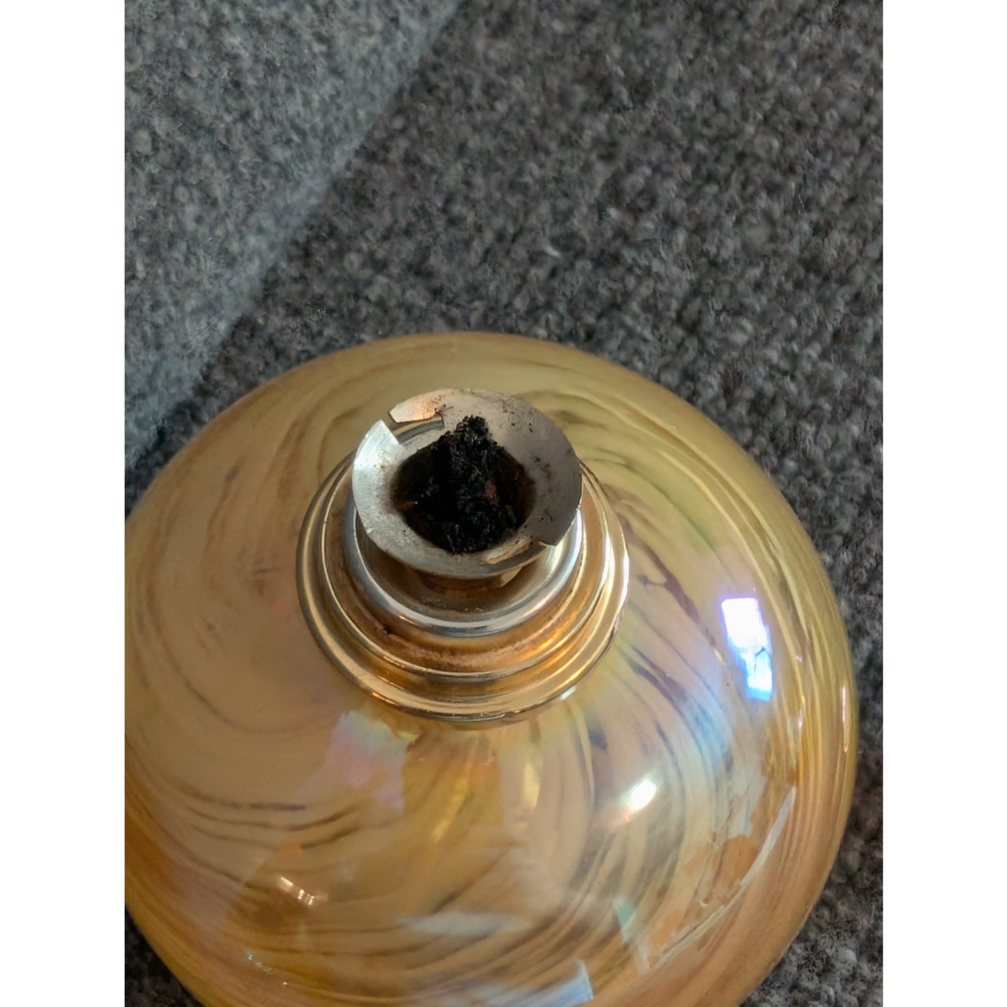Hand Blown Amber Swirl Glass Fragrance Diffuser Oil Lamp