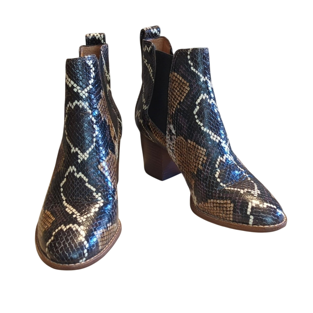 Madewell Style AA184 The Regan Boot in Snake Embossed Leather Women's Size 5.5
