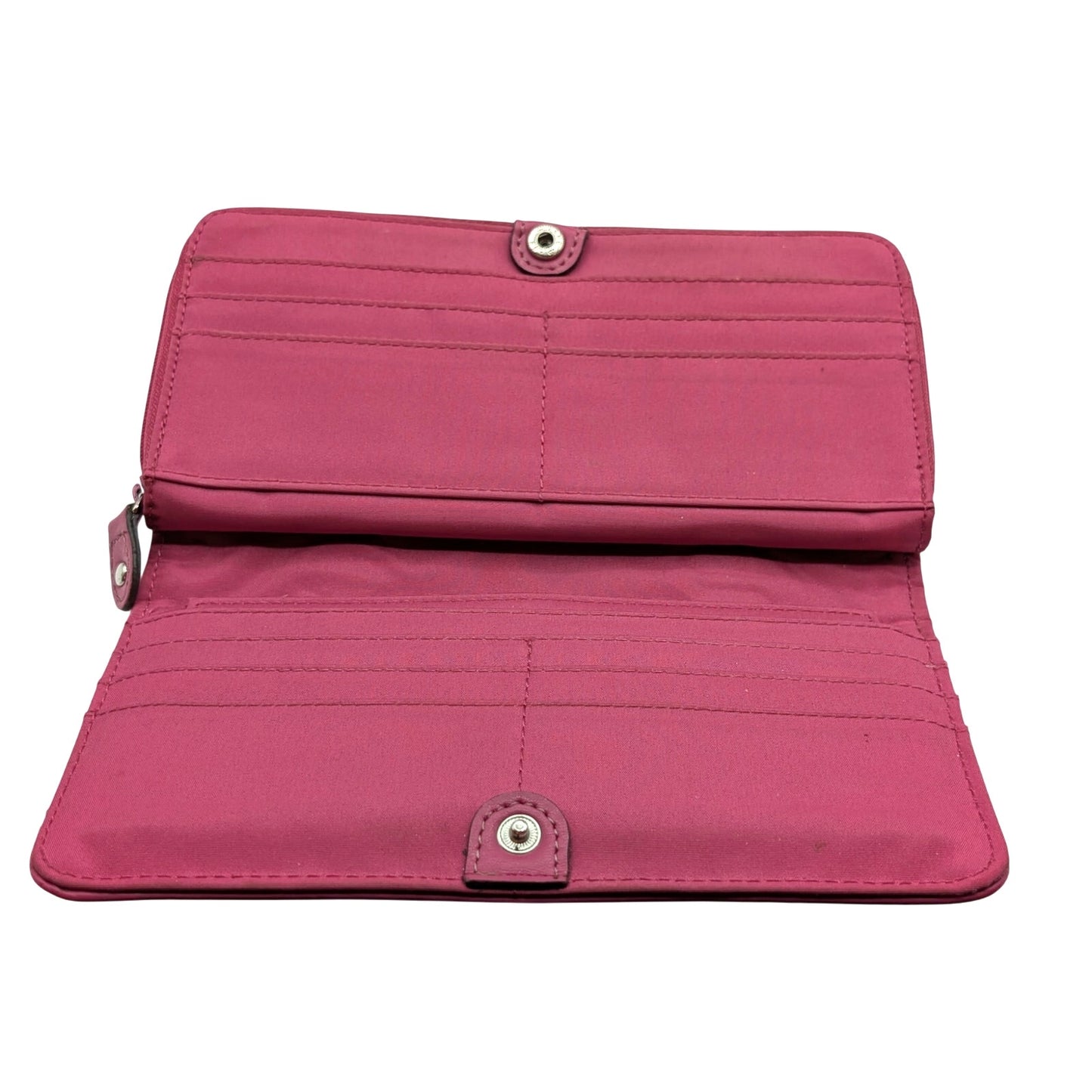 Etienne Aigner Pink Leather Cynthia Style Signature 'A' Organizer Clutch Wallet