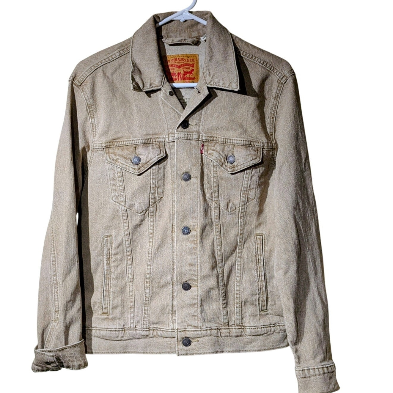 Tan/Lt Brown Levi Strauss Denim Embellished 'Nobody Puts Baby' Jacket Sz S