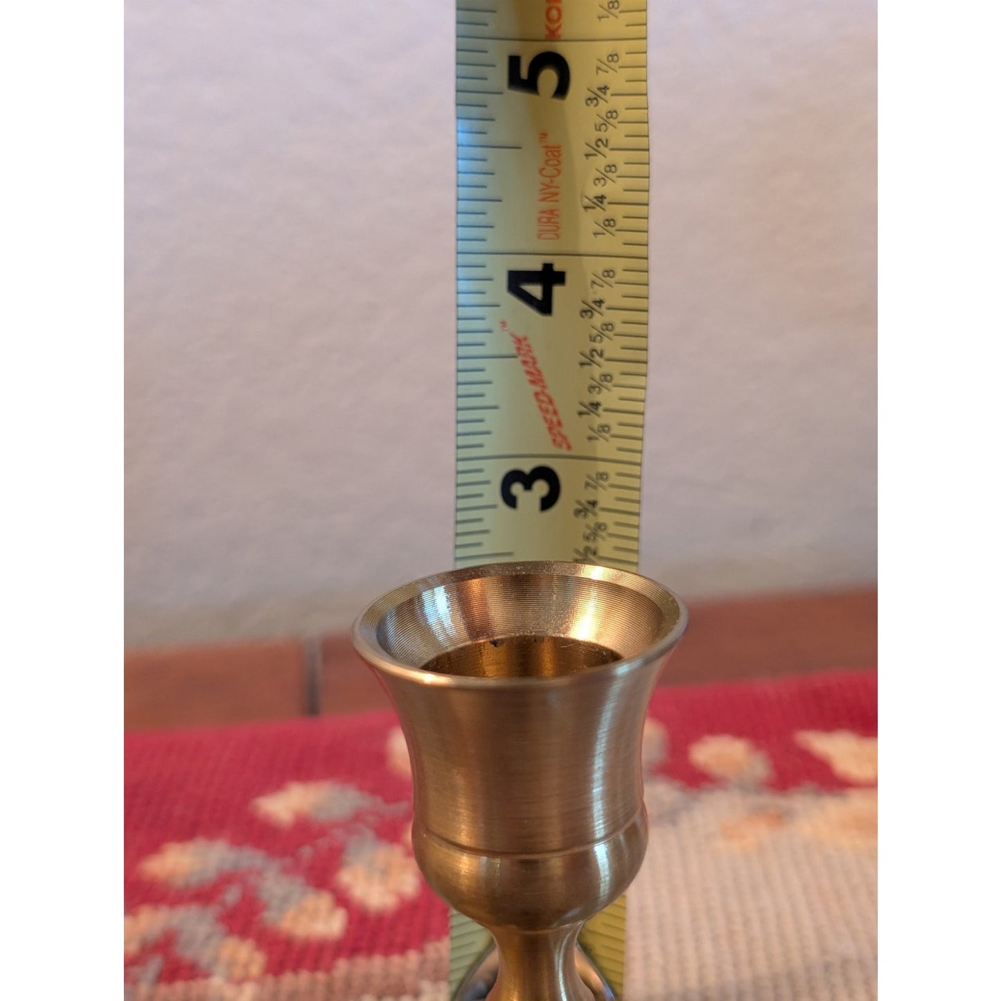 Small Brass Felt Bottom Candle Stick (Candle Not Included)