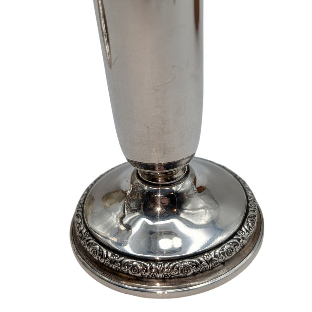 Vtg International Prelude Sterling Silver Weighted Reinforced Trumpet Bud Vase