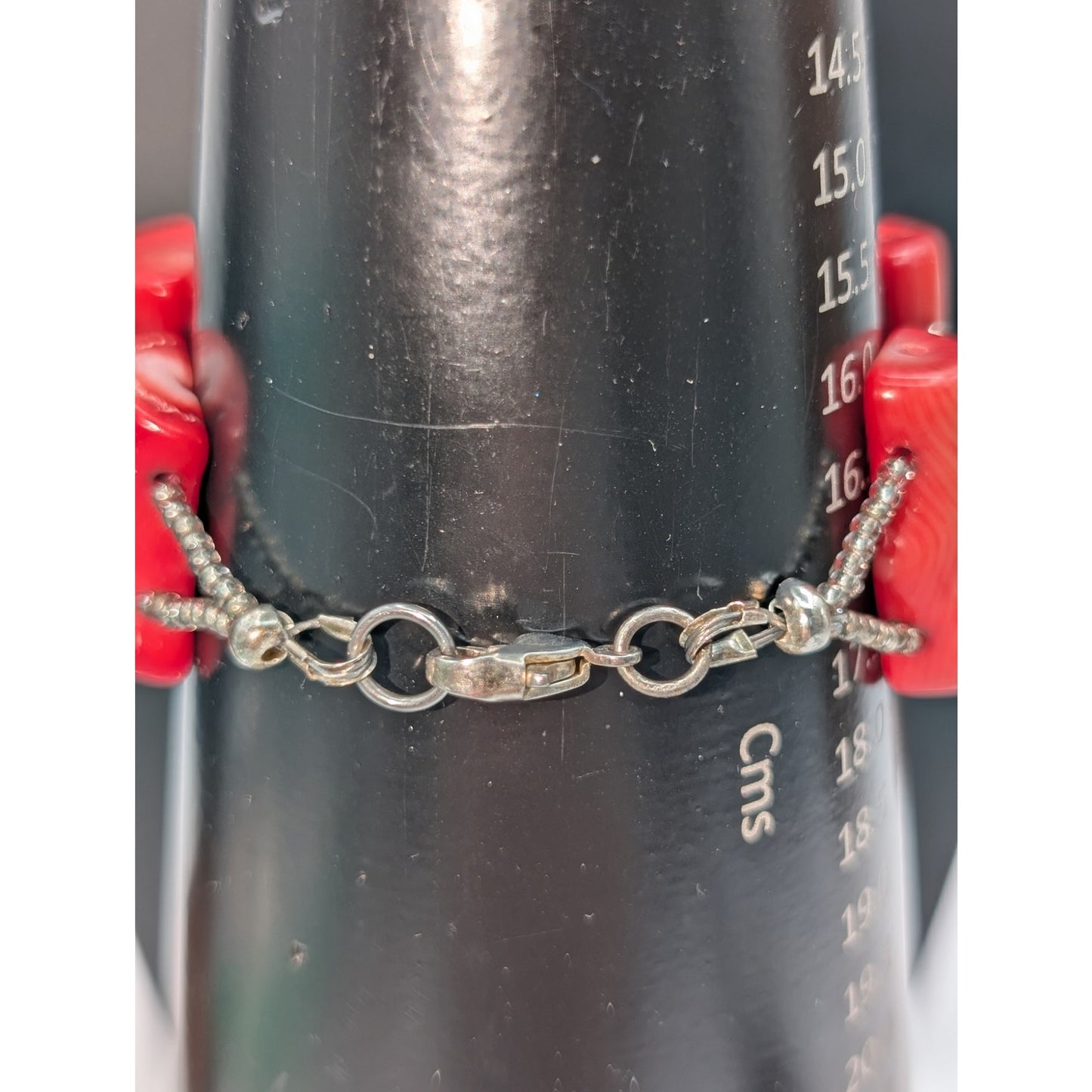 Chunky Coral 7" Beaded Bracelet