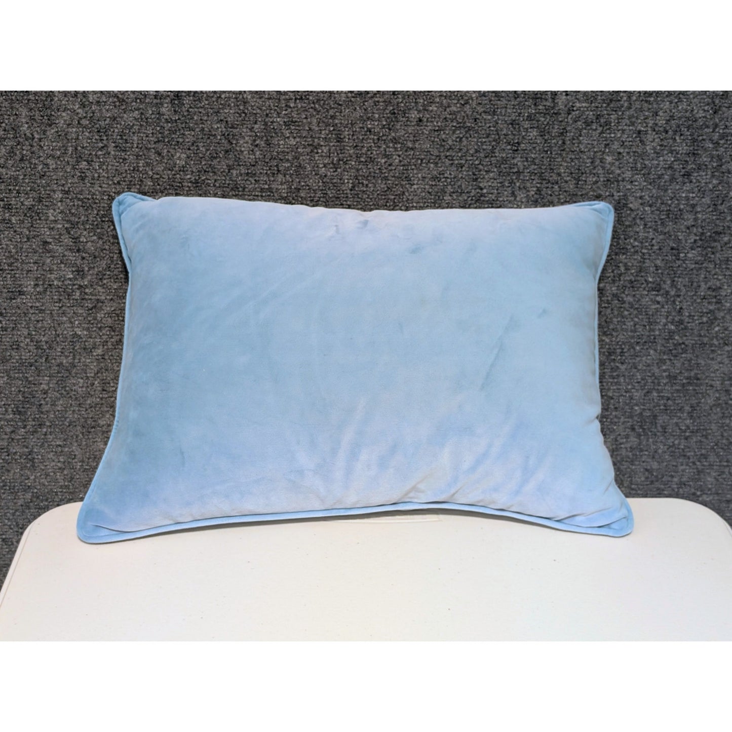 Light Blue Velvet Zippered Down Filled Insert Pillow