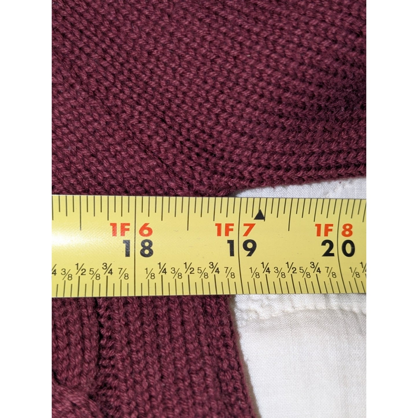 NorthStyle Burgundy Cable 100% Cotton 3/4 Bell Sleeve Sweater Women's Sz XL