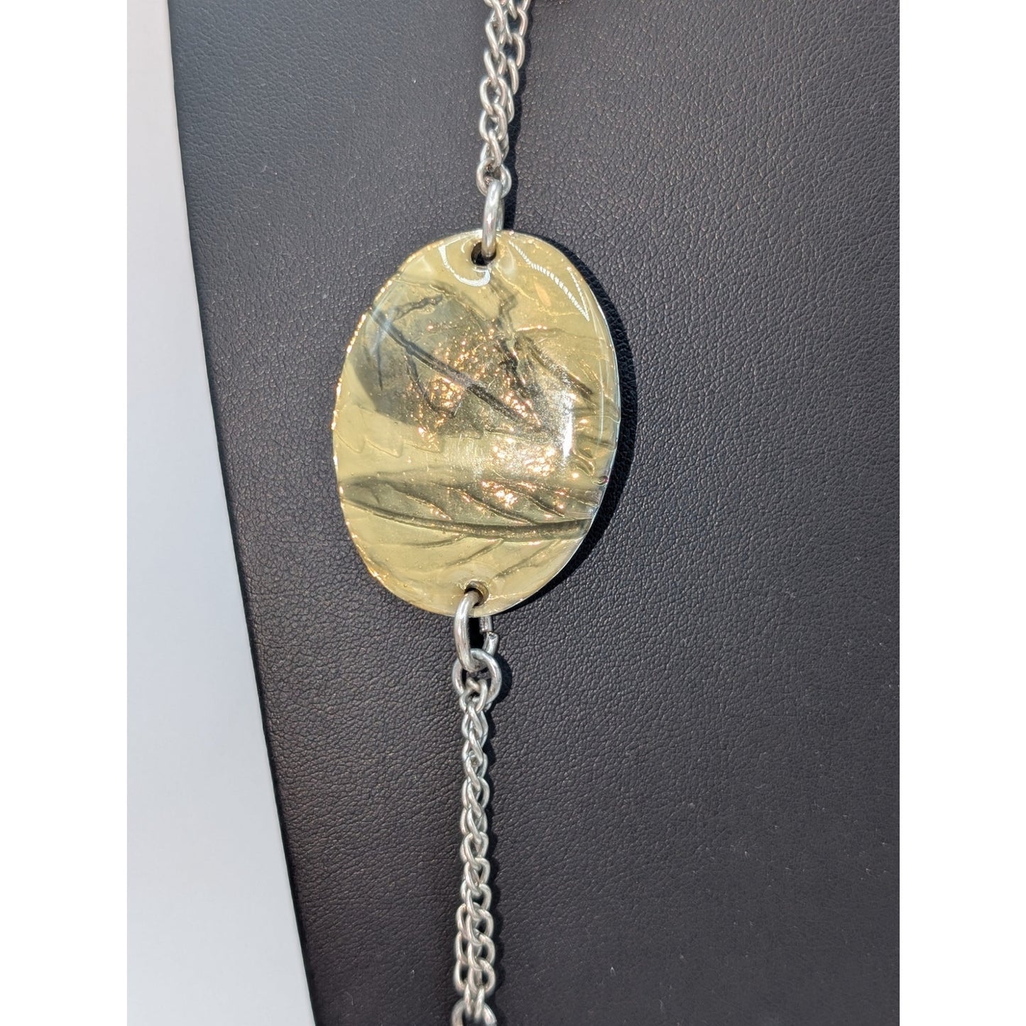 Chico's Silver Tone Multi-Bead Station Approximately 44" Long Necklace