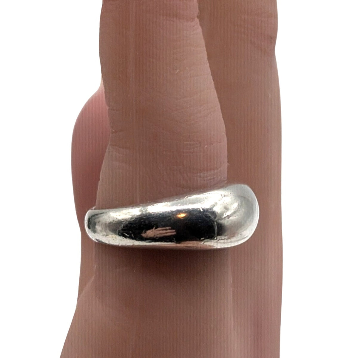 Vintage 925 Sterling Silver Dome Band Ring Size 4.75