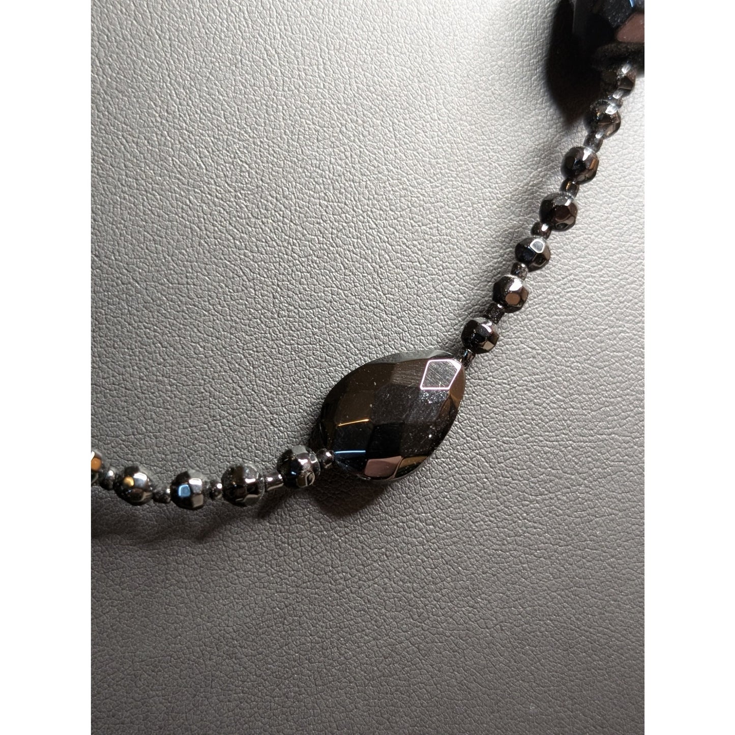 Jet Black Faceted Glass Bead 60" Necklace w/ Lobster Claw Clasp