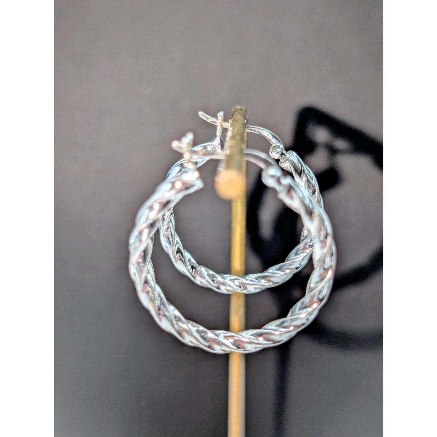925 Sterling Silver Twisted Hoop Earrings