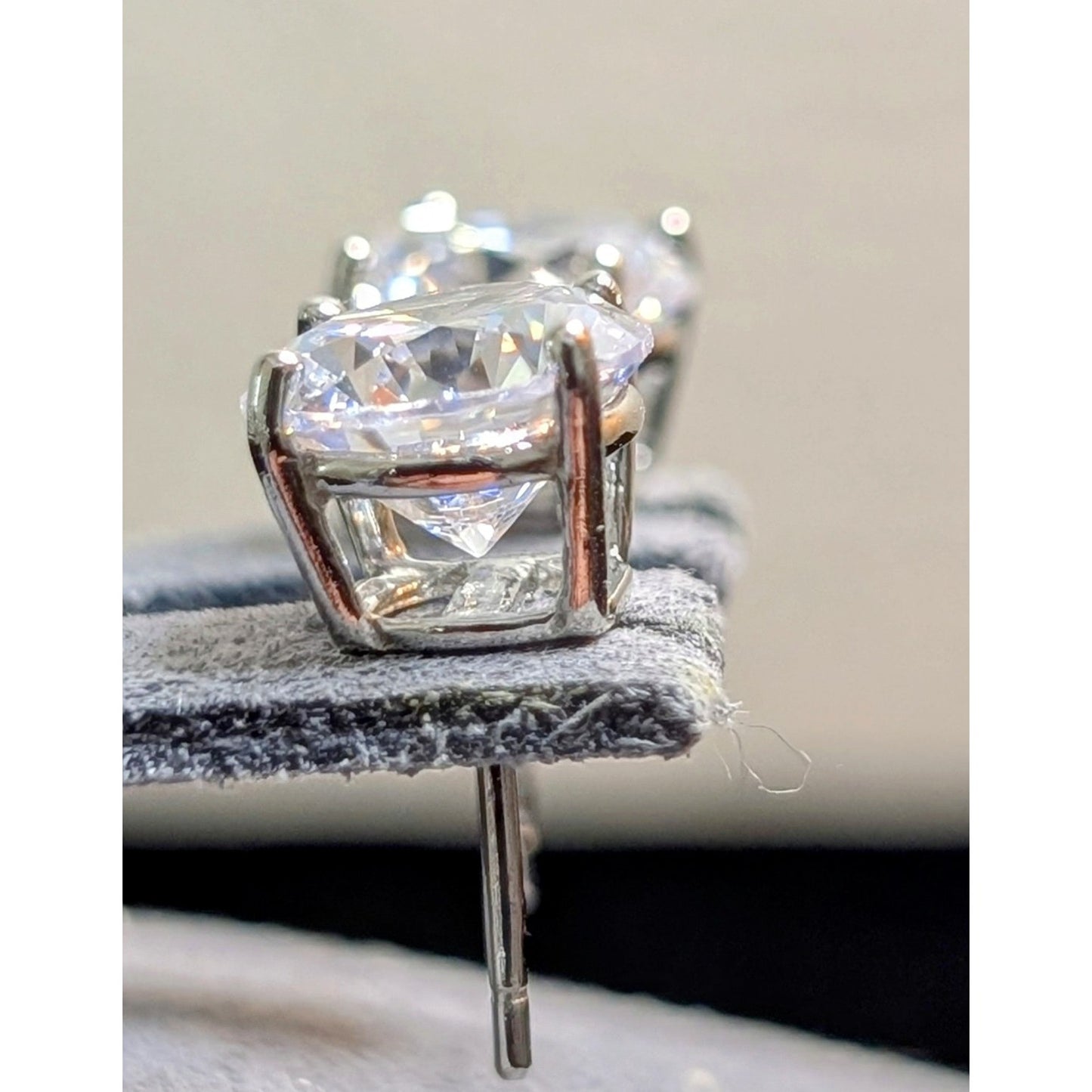 925 Sterling Silver Large CZ Post Basket Set Stud Earrings