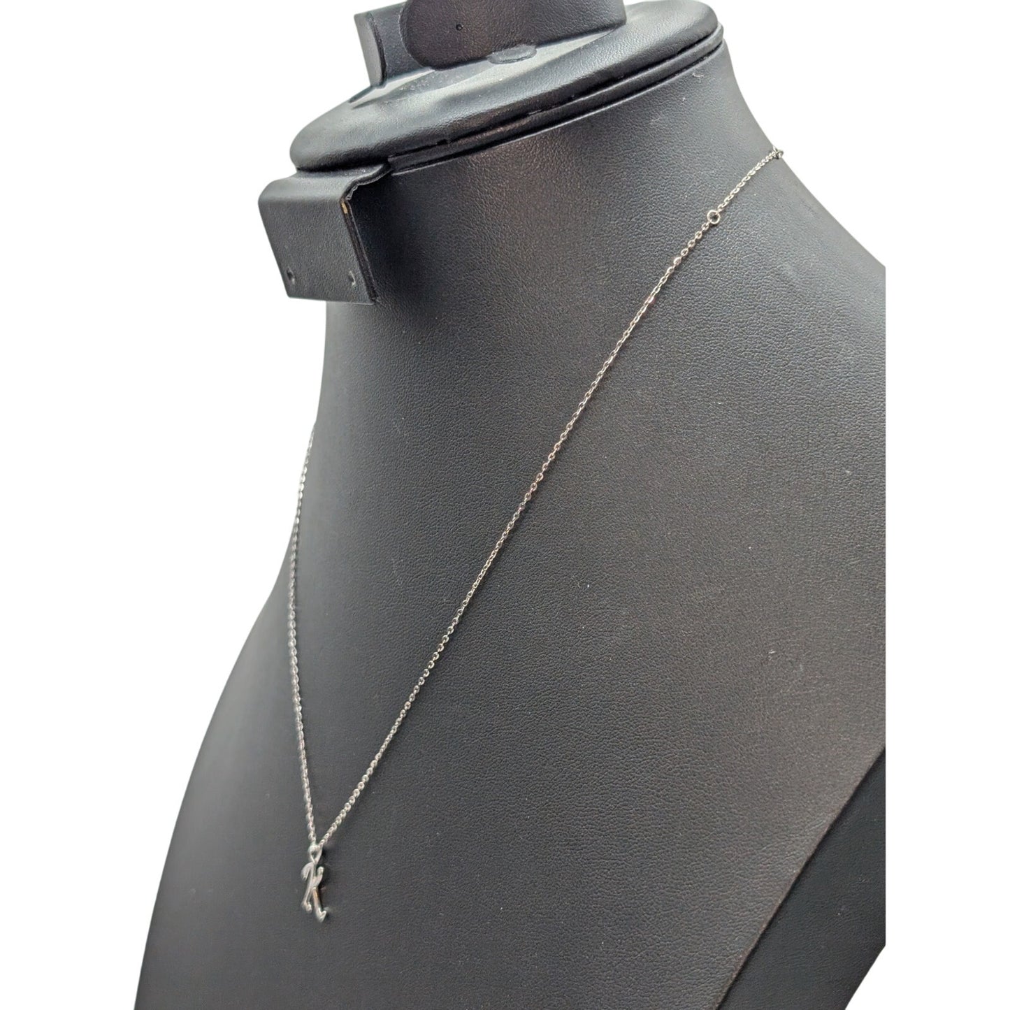 925 Sterling Silver 'K' Pendant 16.5" 17.5" & 18.5" Necklace