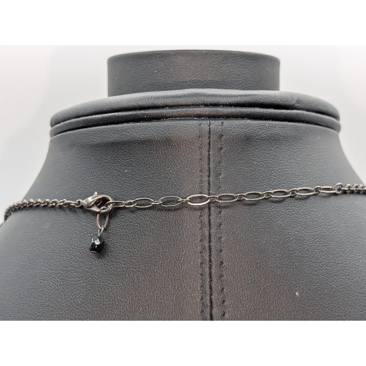 Black Crystal Gun Metal Y-Drop Chain 15"-17.5" Necklace & Matching Earring Set