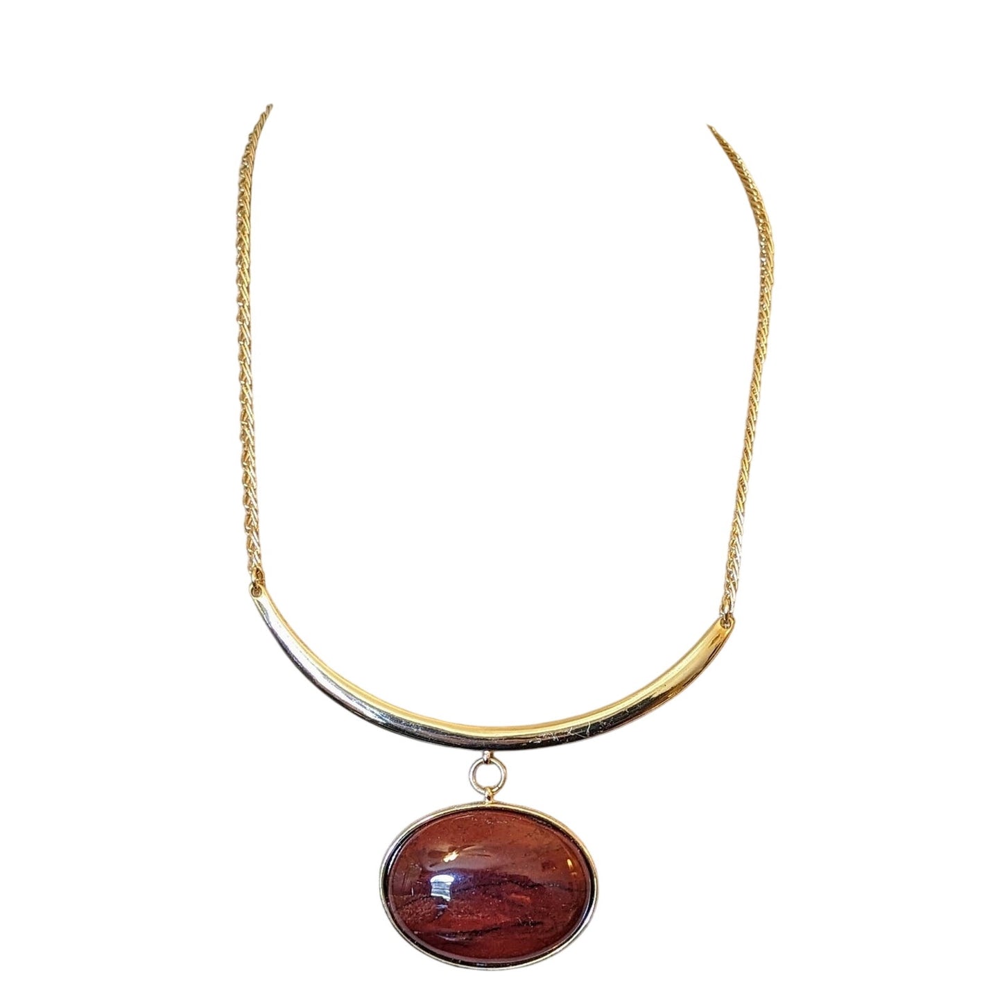 White House Black Market Gold Tone Chain Bar Pendant Necklace