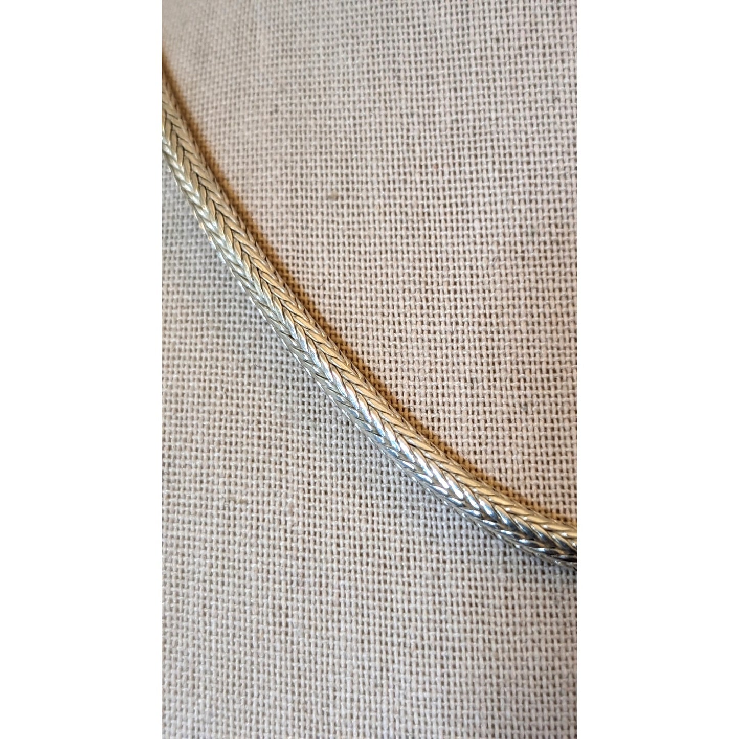 Vintage Woven Solid 925 Silver Snake Chain Necklace & Broken Clasp Bracelet