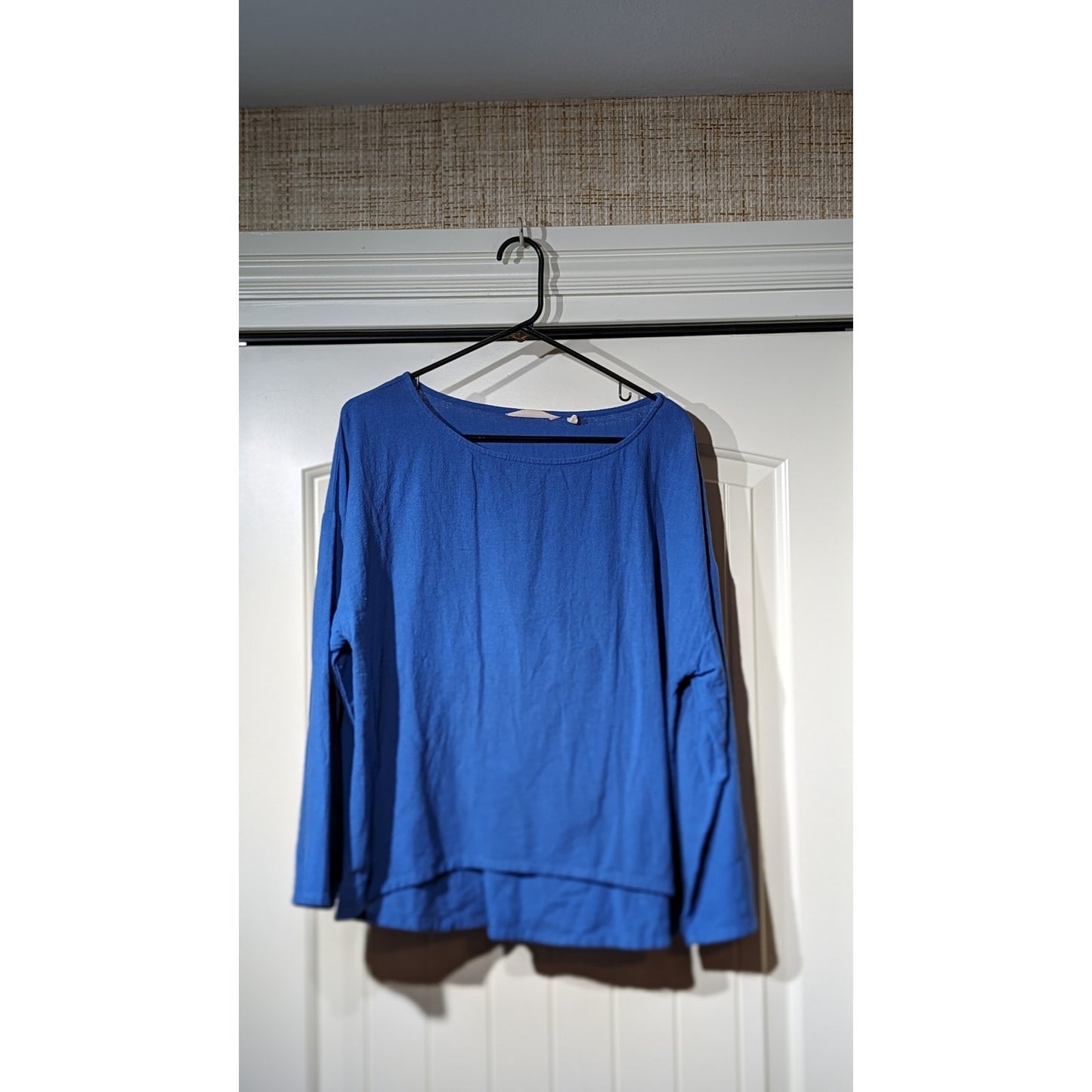 Soft Surroundings Blue Relaxed 100% Cotton Pullover Top Women's Sz PM