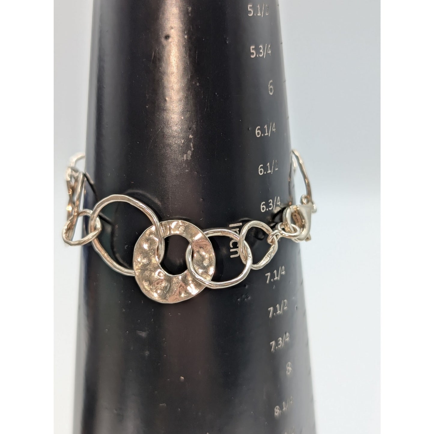 Silpada 925 Sterling Silver Hammered Circle Loopy Chain Bracelet