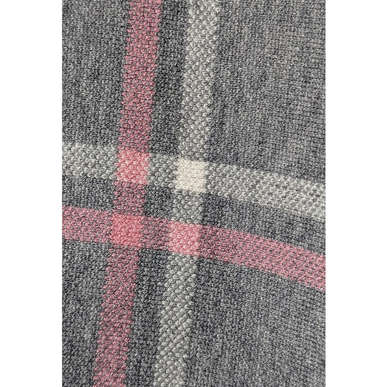 Max Studio Gray Pink Plaid Mock Turtleneck Pullover Knit Womens One Size Poncho