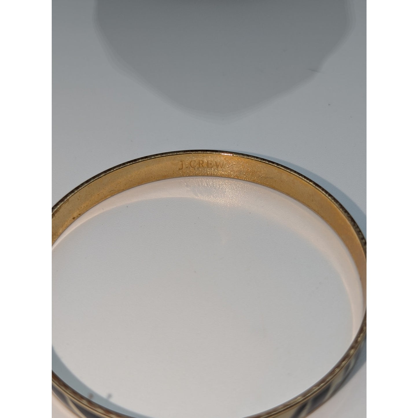 J. Crew Blue Cream Animal Print Enamel Bangle Bracelet