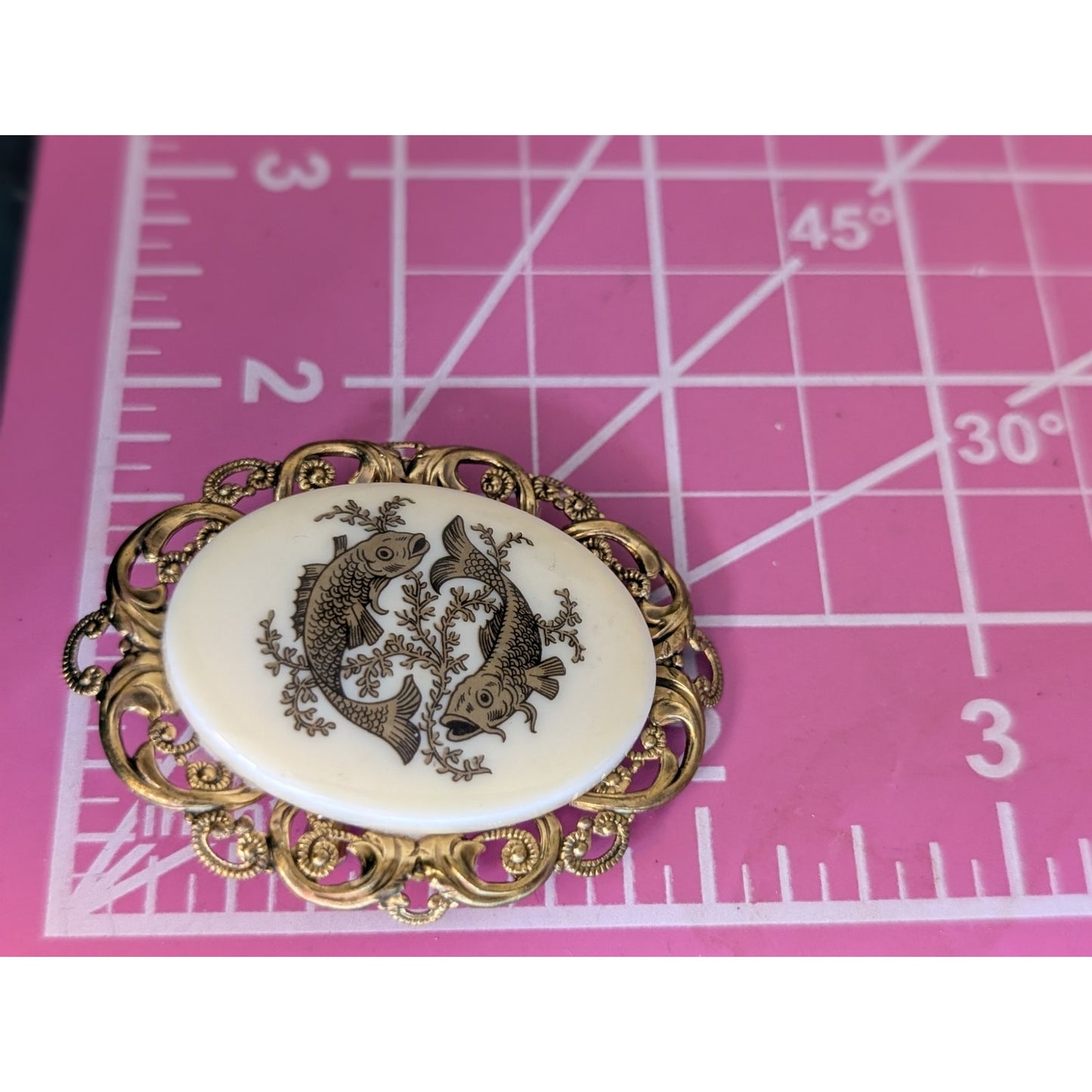 Vintage Gilded Filigree Three Piece Brooch Lot